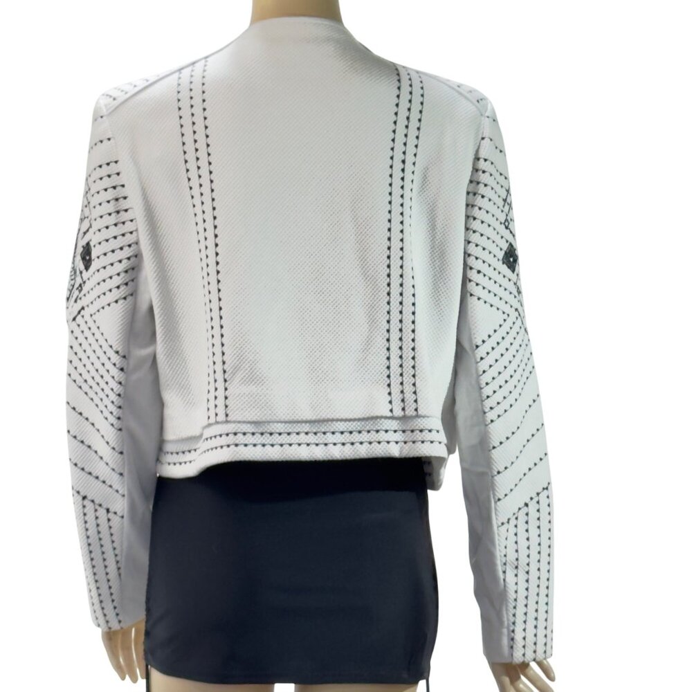 Nygard Womens Aztec Pattern White & Black Cropped Jacket Size L - Picture 2 of 11